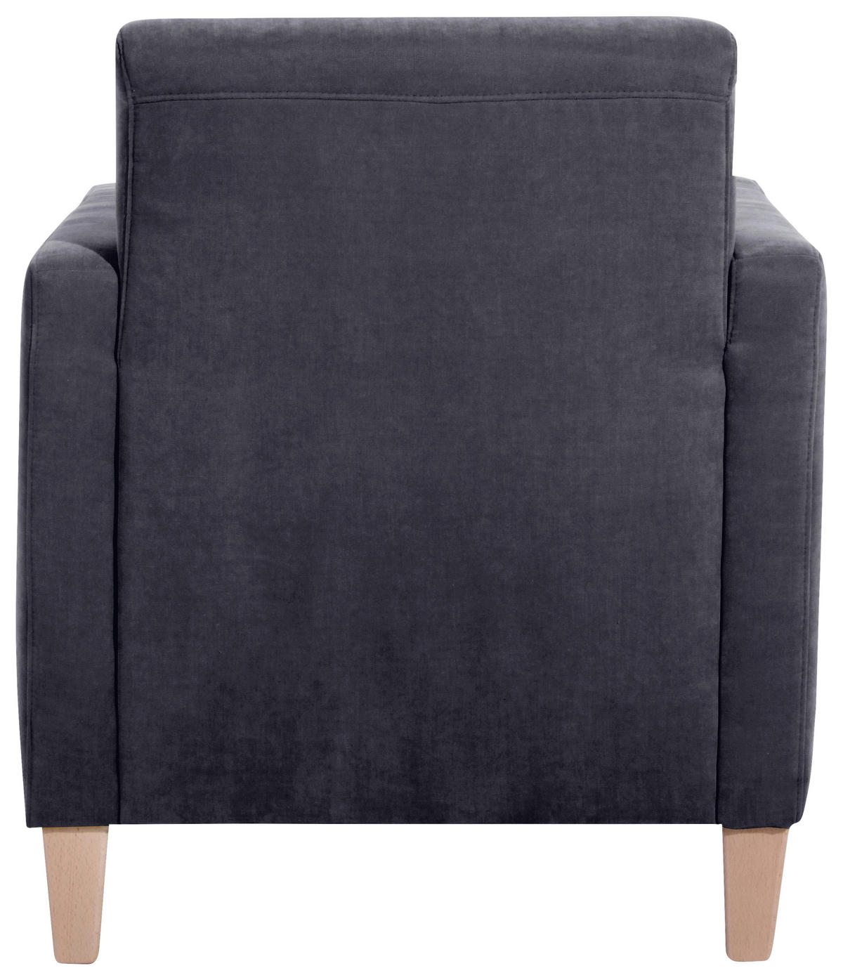 SESSEL in Velours Anthrazit  - Anthrazit/Naturfarben, Design, Holz/Textil (71/81/70cm) - Max Winzer
