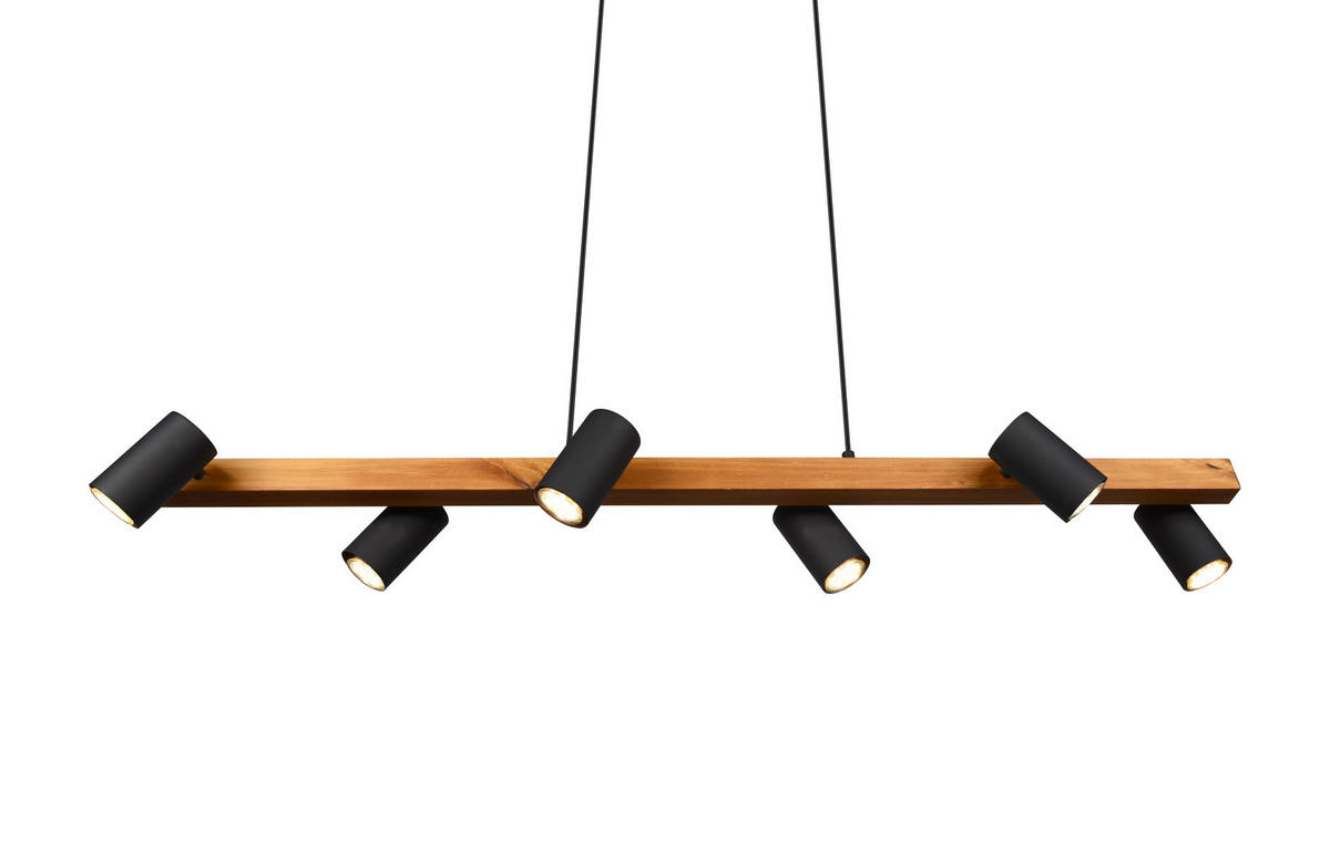 HÄNGELEUCHTE Marley 115/20/150 cm   - Schwarz, Basics, Holz/Metall (115/20/150cm) - Trio Leuchten