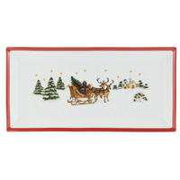 SERVERINGSFAT 18/36 cm  - vit/röd, Klassisk, keramik (18/36cm) - X-Mas