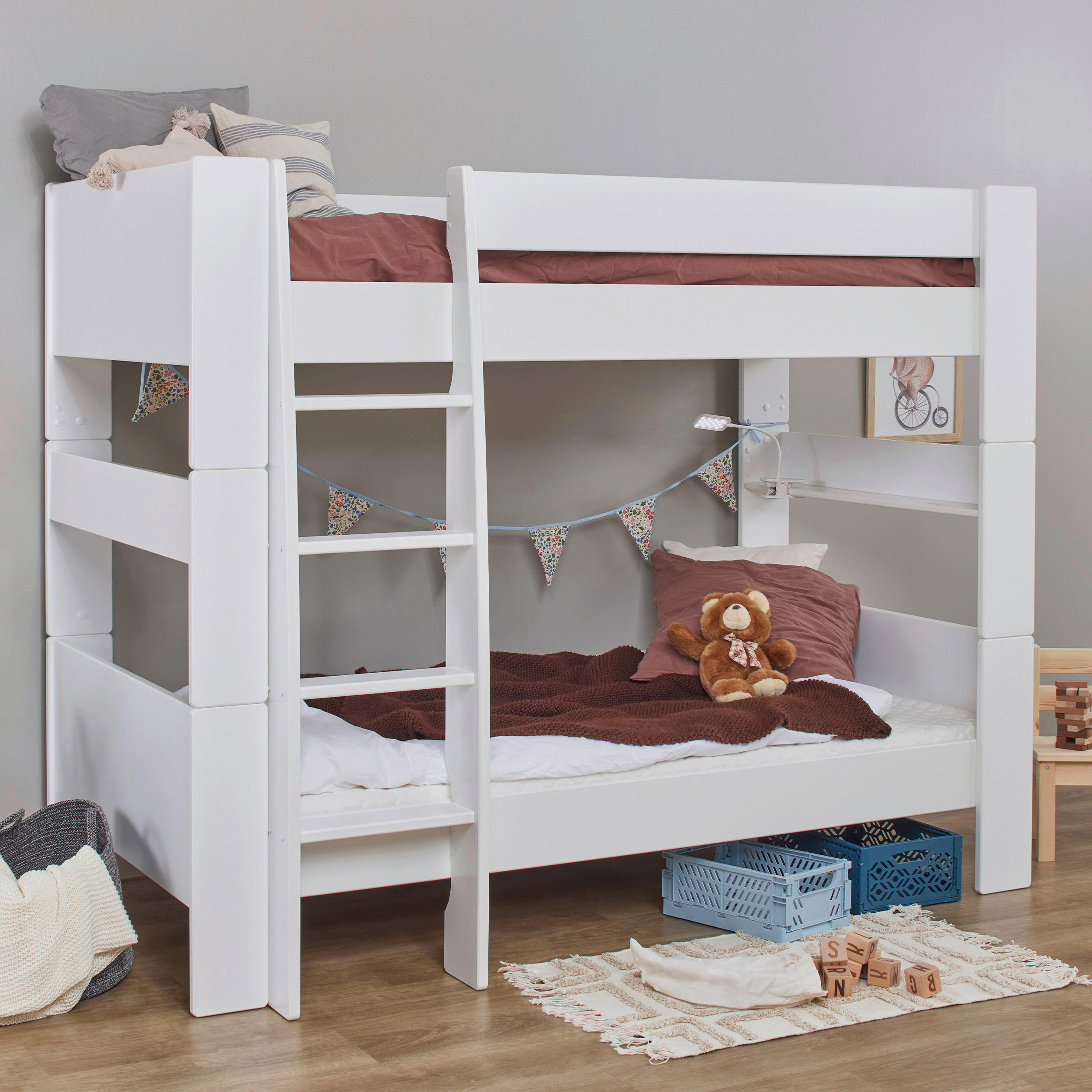 ETAGENBETT 90/200 cm Weiß  - Naturfarben/Weiß, MODERN, Holzwerkstoff (90/200cm) - MID.YOU