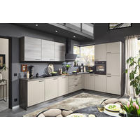 KÜCHENLEERBLOCK  345/245 cm  in Creme, Eiche grau  - Eiche grau/Creme, MODERN, Holzwerkstoff/Metall (345/245cm) - Welnova