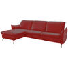 ECKSOFA in Lederlook (vegan) Rot  - Rot/Nickelfarben, Modern, Textil/Metall (179/233cm) - Livetastic