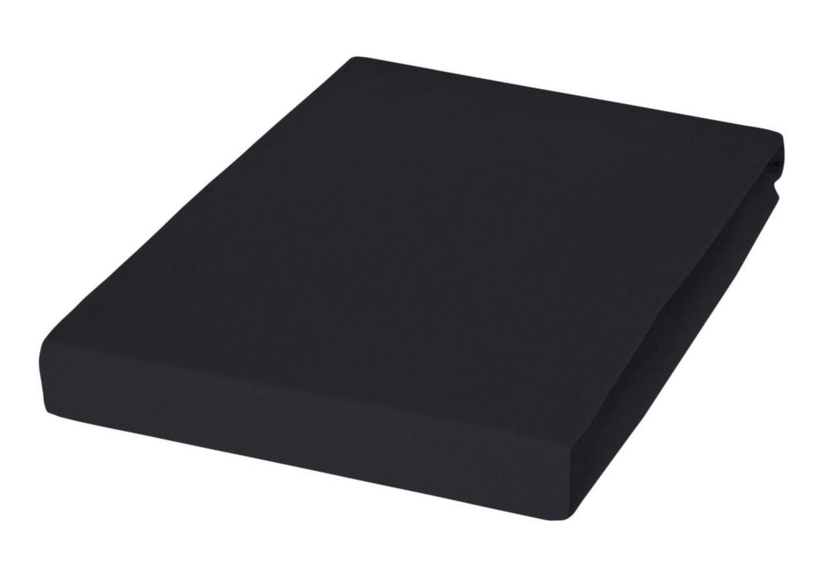 TOPPER-SPANNBETTTUCH Jersey  - Schwarz, Basics, Textil (150/200/10cm) - Janine
