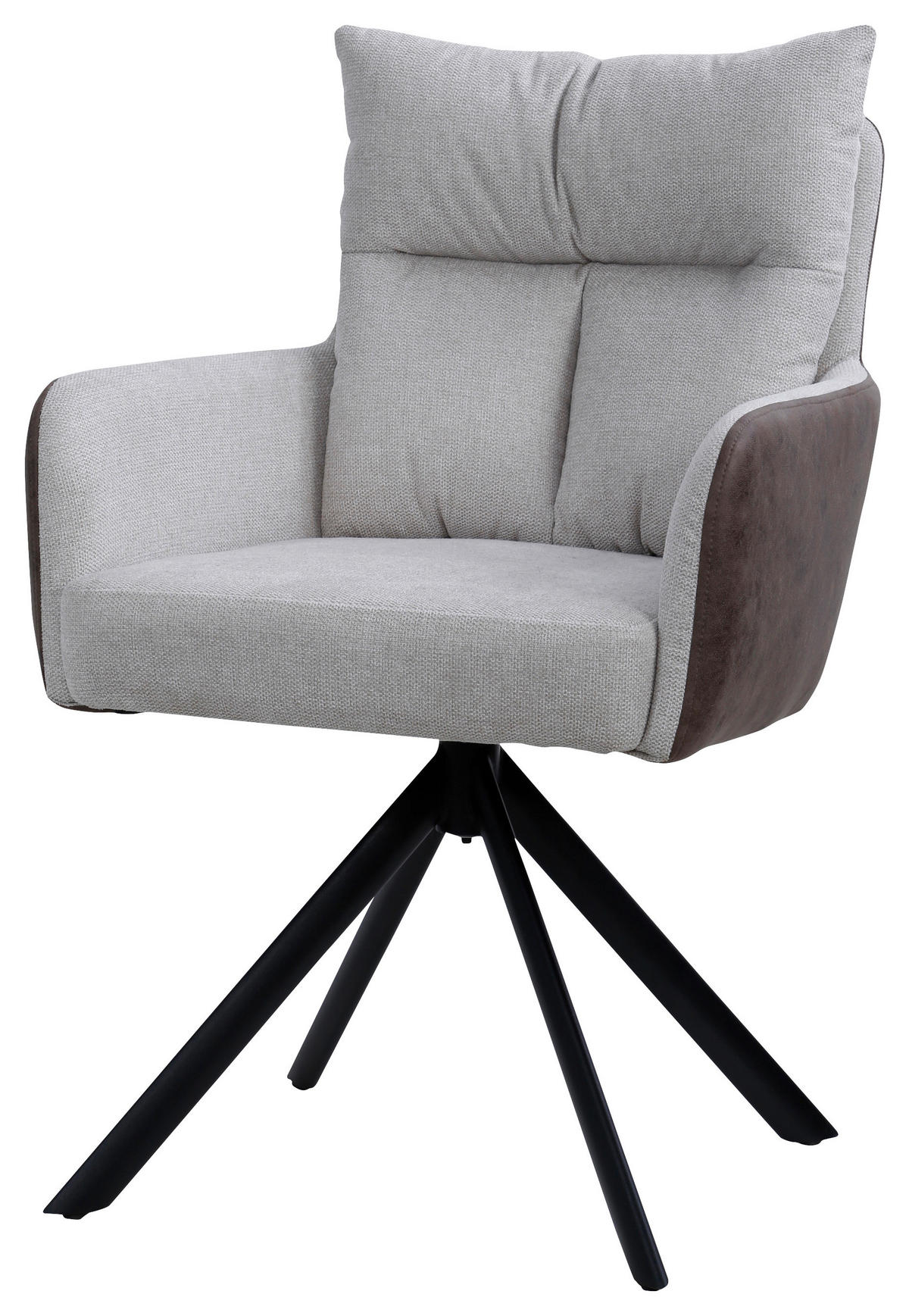 NASLANJAČ, kovina, tekstil naravne barve, črna  - črna/naravne barve, Design, kovina/tekstil (59/91/66cm) - Hom`in