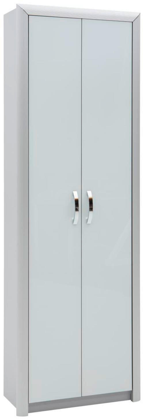 GARDEROBENSCHRANK 66/195/33 cm  - Alufarben/Weiß, Design, Glas/Holzwerkstoff (66/195/33cm) - Dieter Knoll