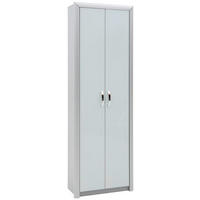 GARDEROBENSCHRANK 66/195/33 cm  - Alufarben/Weiß, Design, Glas/Holzwerkstoff (66/195/33cm) - Dieter Knoll