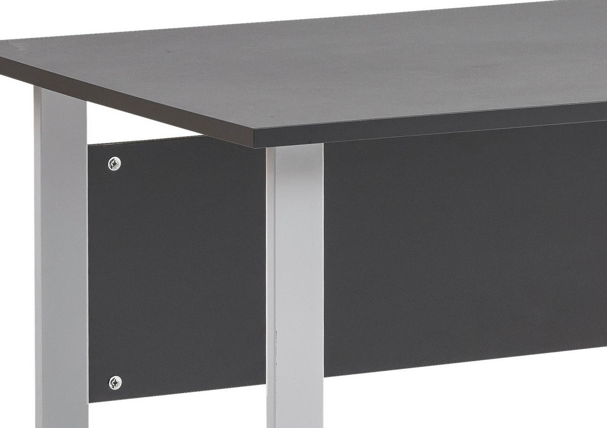 SCHREIBTISCH 160/65/73,2 cm  in Anthrazit, Alufarben  - Anthrazit/Alufarben, KONVENTIONELL, Holzwerkstoff/Metall (160/65/73,2cm) - MID.YOU