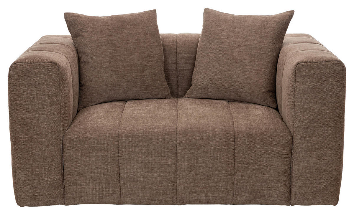 FÅTÖLJ i trä, textil brun  - brun/svart, Basics, trä/textil (92/77/91cm) - Pure Home Comfort