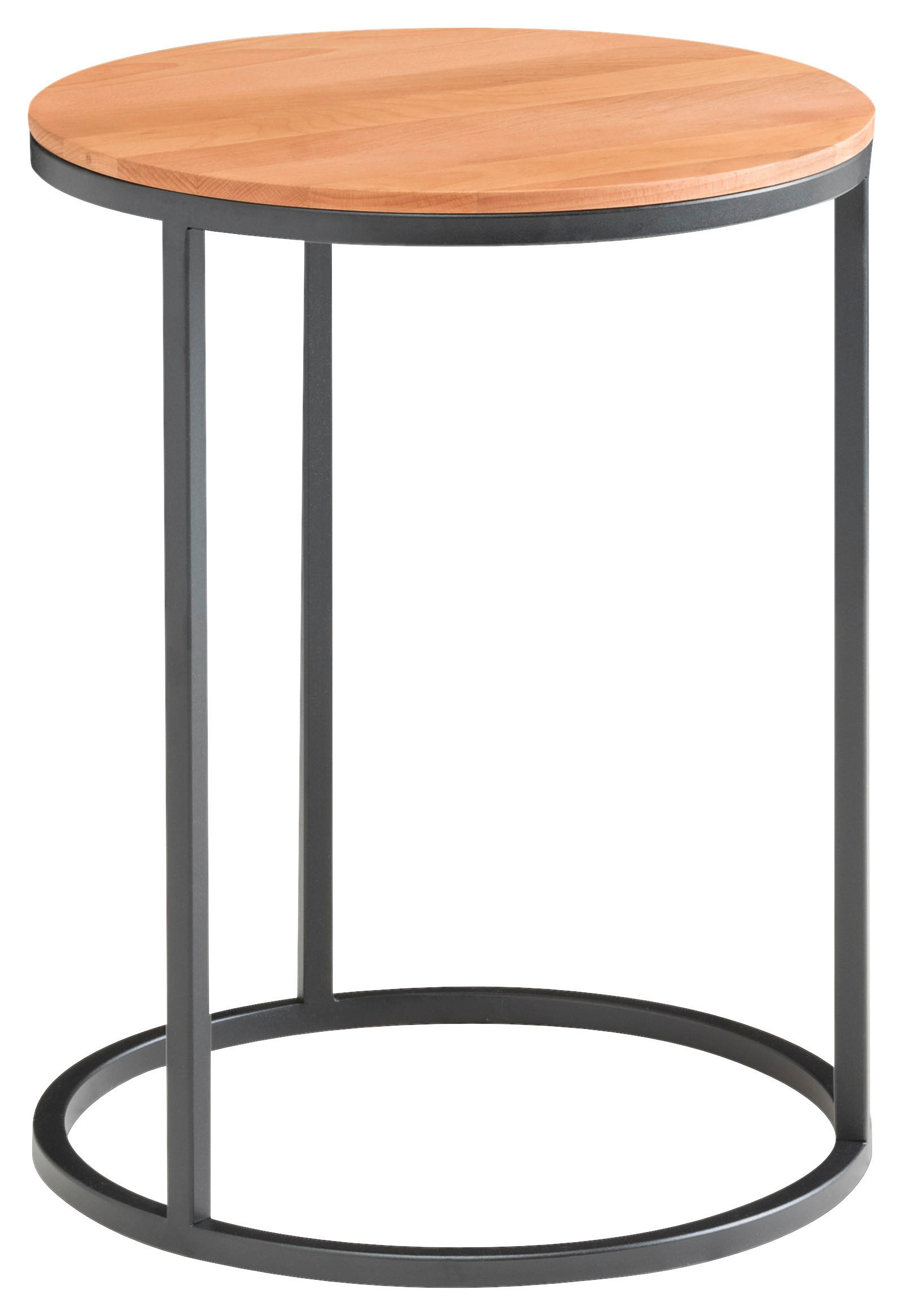 BEISTELLTISCH in Holz, Metall 39/39/51 cm  - Buchefarben/Schwarz, Design, Holz/Metall (39/39/51cm) - Johann Jakob