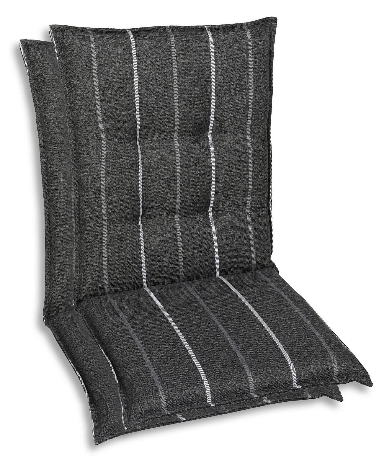 SESSELAUFLAGENSET Streifen  - Anthrazit, Basics, Textil (50/7/108cm)