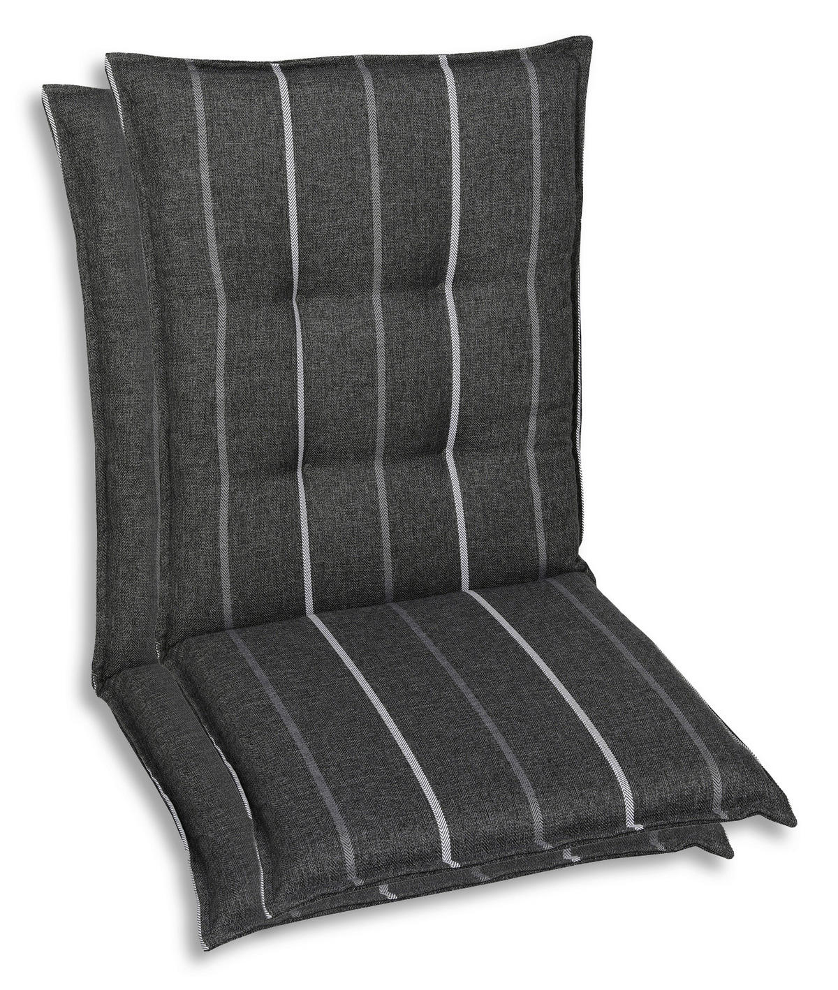 SESSELAUFLAGENSET Streifen  - Anthrazit, Basics, Textil (50/7/108cm)