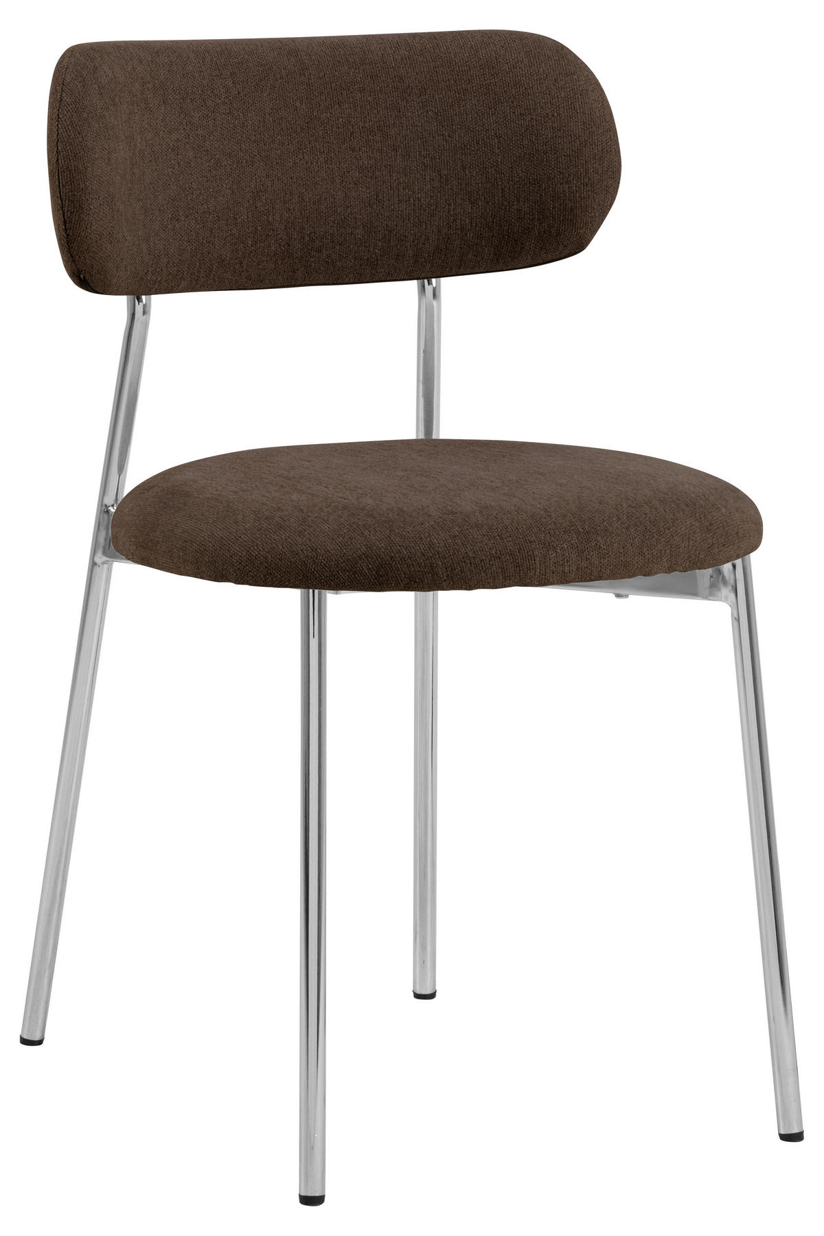 STUHL   Flachgewebe  - Chromfarben/Braun, MODERN, Textil/Metall (47/79/53,5cm) - MID.YOU