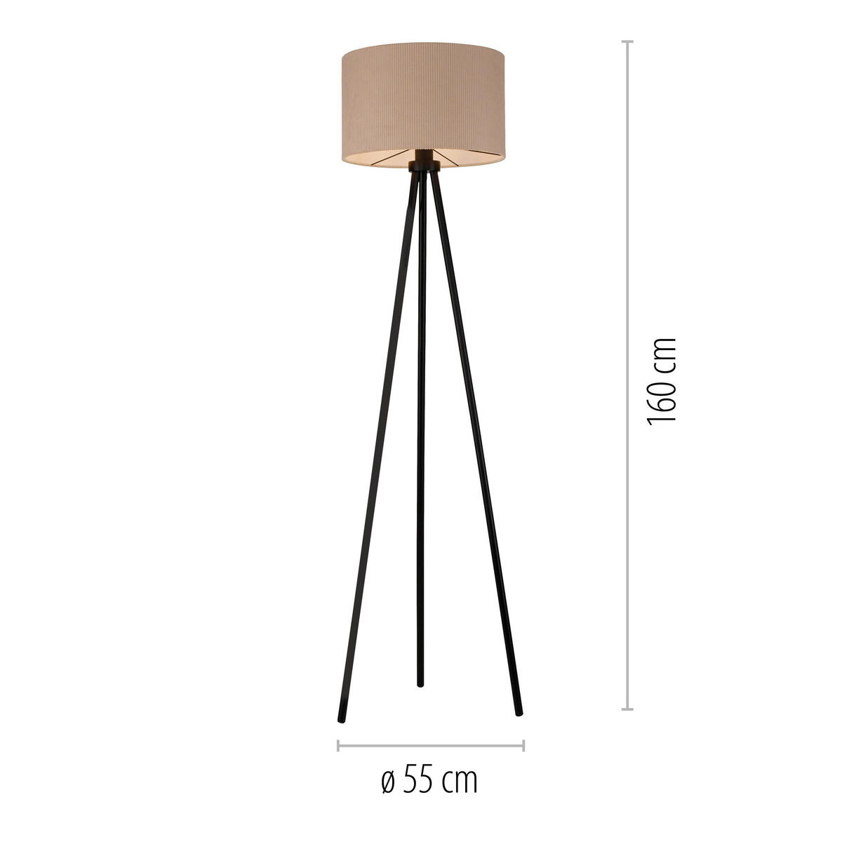 PODNA LED LAMPA Duro  - bež, drvo/metal (55/55/160cm)