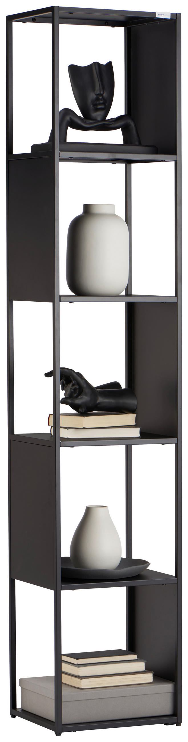 REGÁL, černá, ocel, 37/188/30 cm - černá, Trend, kov/plast (37/188/30cm) - Carryhome