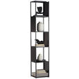 REGAL Schwarz  - Schwarz, Trend, Kunststoff/Metall (37/188/30cm) - Carryhome