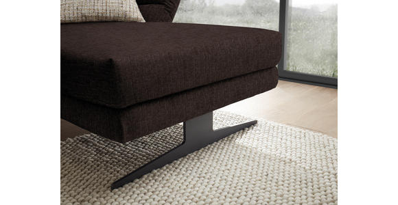 ECKSOFA  in Flachgewebe Braun  279-327/176-217 cm  - Schwarz/Braun, Design, Textil/Metall (279-327/176-217cm) - Dieter Knoll