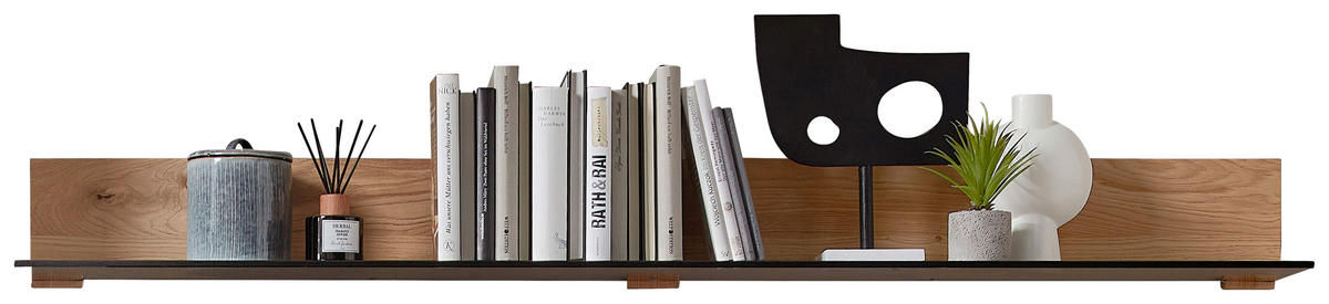 WANDBOARD Eiche furniert Eichefarben  - Eichefarben, Design, Glas/Holz (145/14/20cm) - Novel