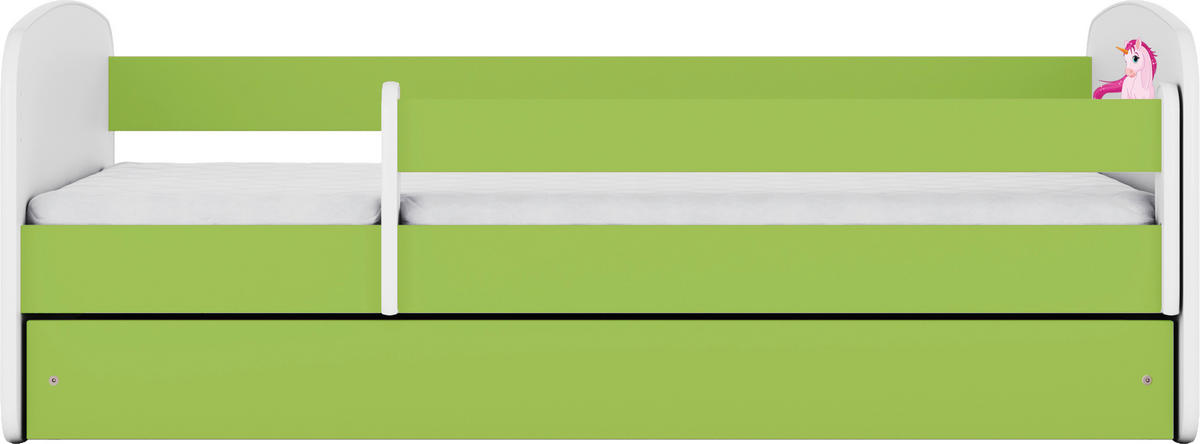 KINDER-/JUNIORBETT 80/160 cm  in Grün, Weiß  - Birkefarben/Weiß, MODERN, Holz/Holzwerkstoff (80/160cm) - MID.YOU