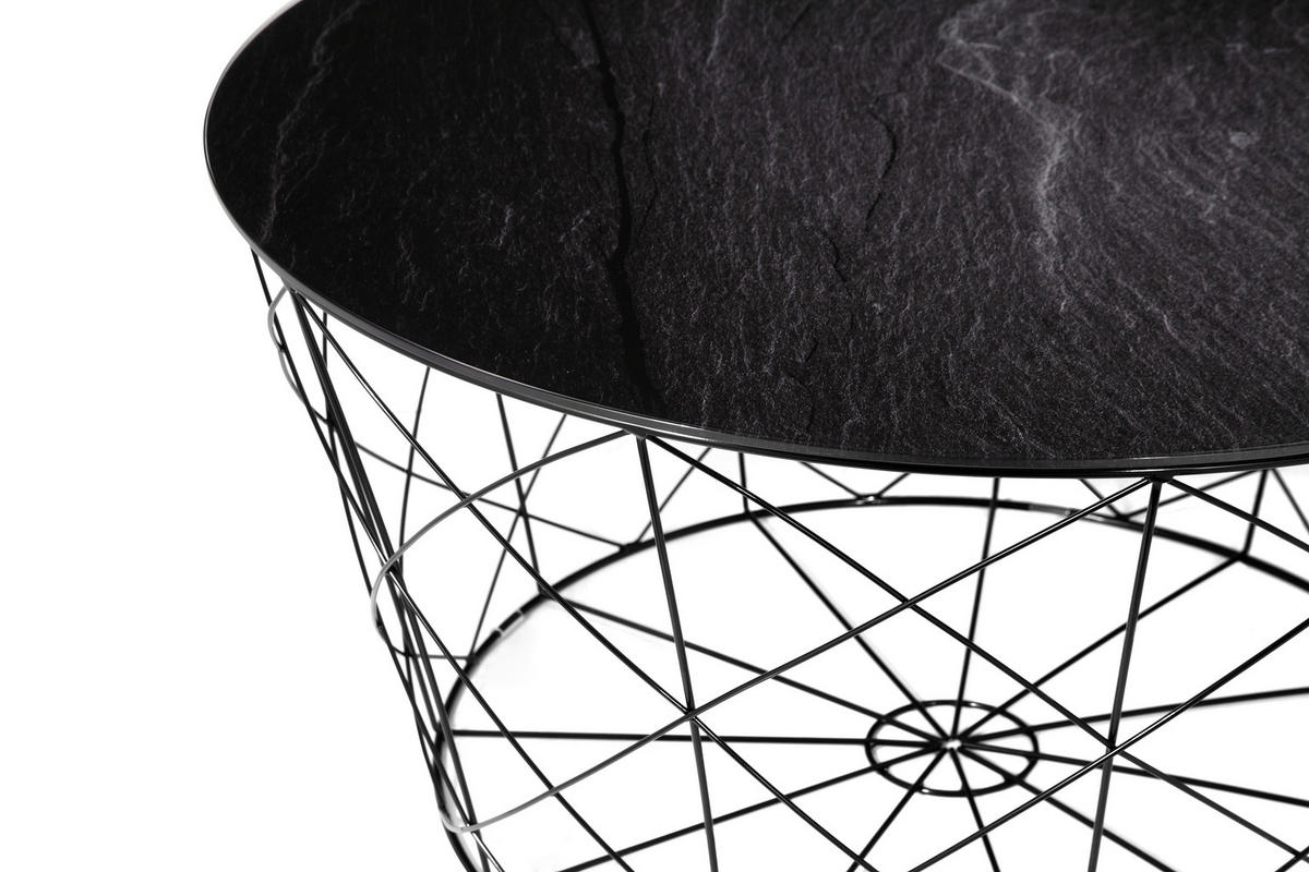 COUCHTISCH Sicherheitsglas 80/80/45 cm rund Schwarz  - Schwarz, Design, Glas/Metall (80/80/45cm) - Livetastic
