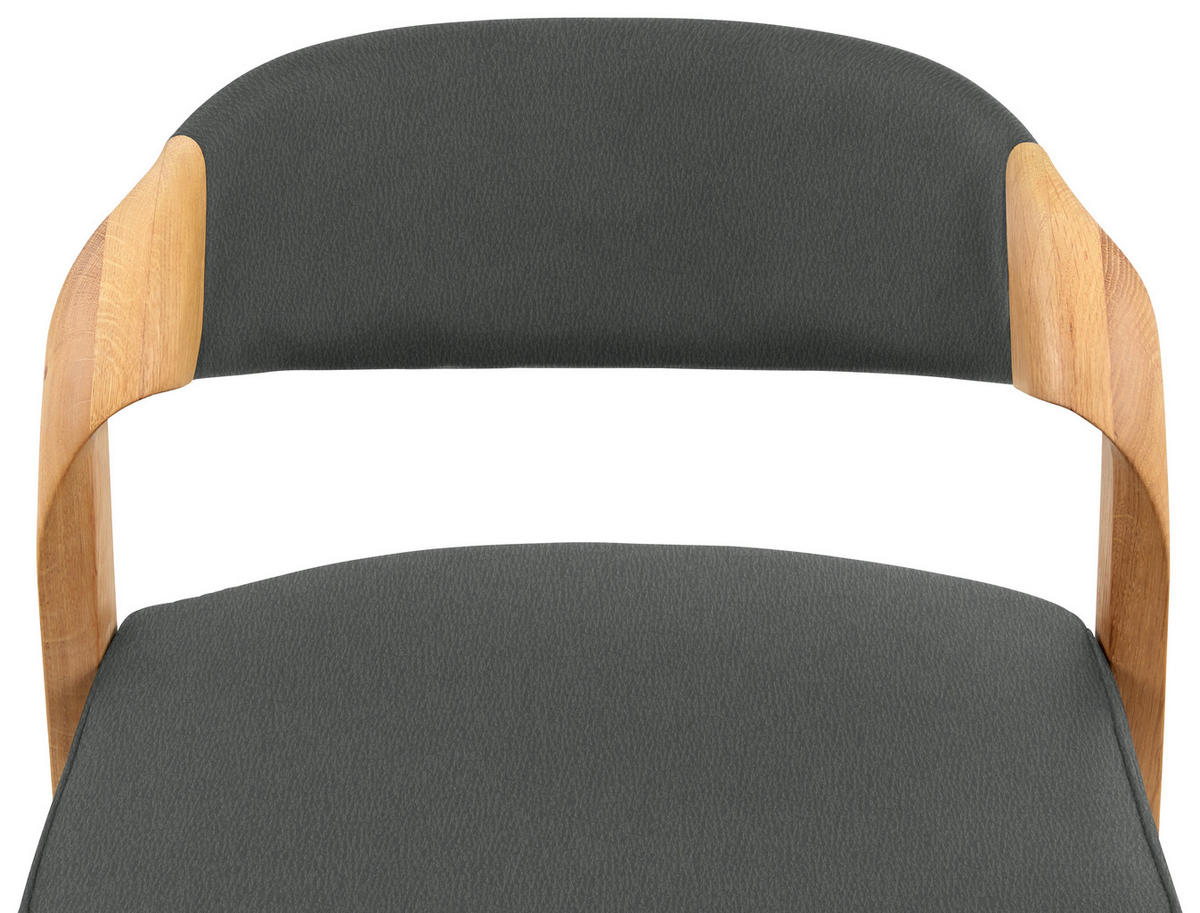 TRESENSTUHL in Anthrazit, Eichefarben  - Eichefarben/Anthrazit, Natur, Leder/Holz (51/93/49cm) - Voglauer