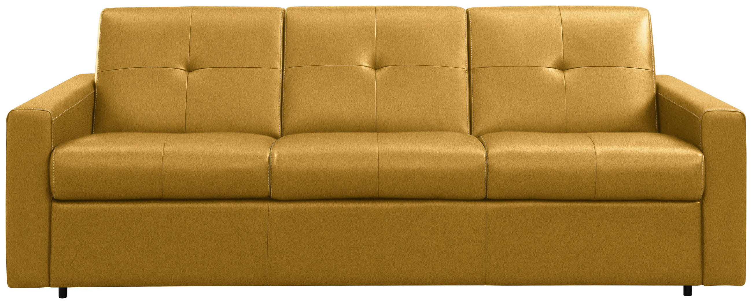 SCHLAFSOFA Currygelb  - Currygelb/Schwarz, Konventionell, Leder/Kunststoff (206/81/96cm) - Novel