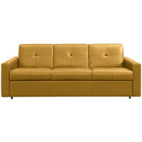 SCHLAFSOFA Bard in Echtleder Currygelb  - Currygelb/Schwarz, KONVENTIONELL, Leder/Kunststoff (206/81/96cm) - Novel