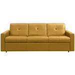 SCHLAFSOFA Bard in Echtleder Currygelb  - Currygelb/Schwarz, KONVENTIONELL, Leder/Kunststoff (206/81/96cm) - Novel