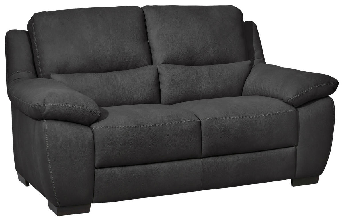 2-SITZER-SOFA in Dunkelgrau  - Wengefarben/Dunkelgrau, Konventionell, Holz/Textil (210/96/99cm) - Livetastic