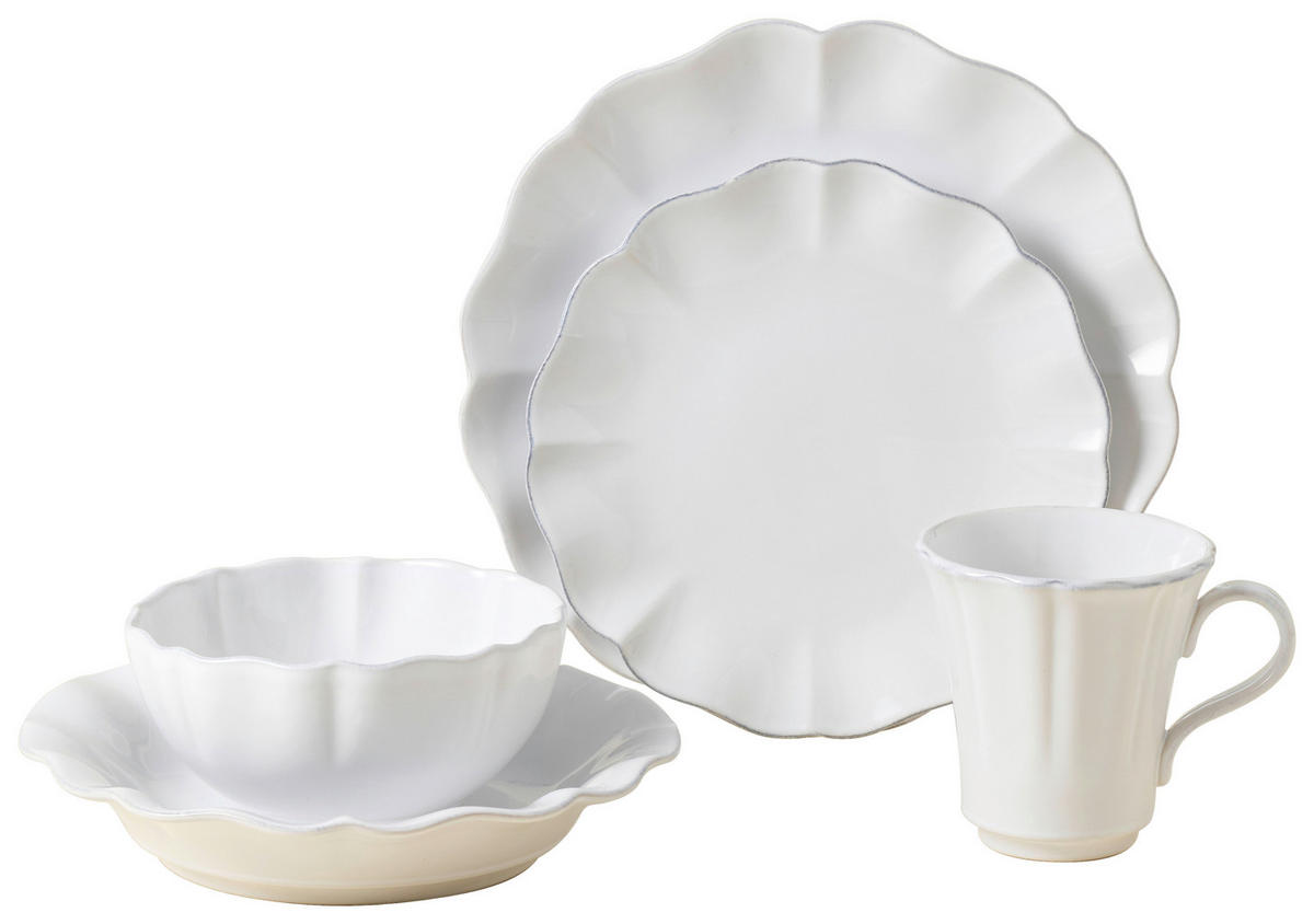 KOMBISERVICE Weiß ROSA 30-teilig 6 Personen  - Weiß, Basics, Keramik - Costa Nova