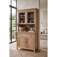 BUFFET 110/190/40 cm  in Naturfarben  - Transparent/Messingfarben, Natur, Holz/Metall (110/190/40cm) - Livetastic