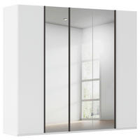 DREHTÜRENSCHRANK 251/223/61 cm,  in Weiß, 5 Tür(en)  - Graphitfarben/Weiß, Basics, Glas/Holzwerkstoff (251/223/61cm) - Novel