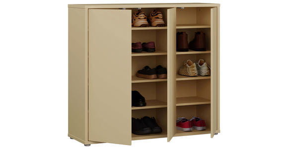 SCHUHSCHRANK  in 109,2/99,1/34,9 cm  - Hellgelb/Grau, MODERN, Holzwerkstoff/Kunststoff (109,2/99,1/34,9cm) - Carryhome