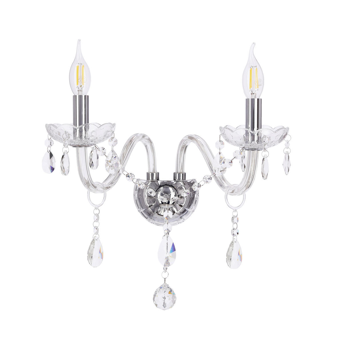 WANDLEUCHTE Cristallo 21/38/37 cm   - Transparent, KONVENTIONELL (21/38/37cm)