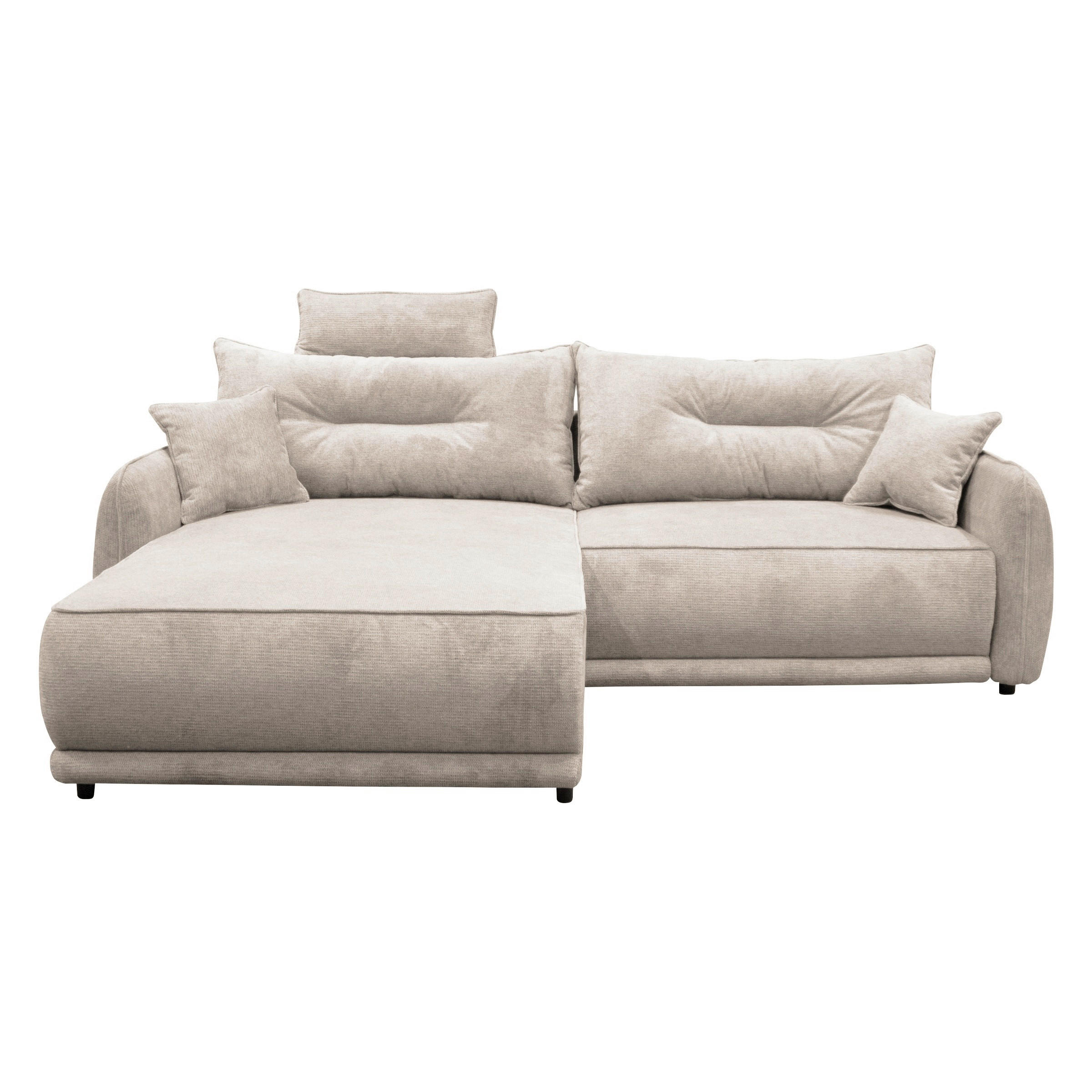 ECKSOFA  FRESH Beige Struktur  - Beige/Schwarz, Design, Kunststoff/Textil (195/264cm) - MID.YOU