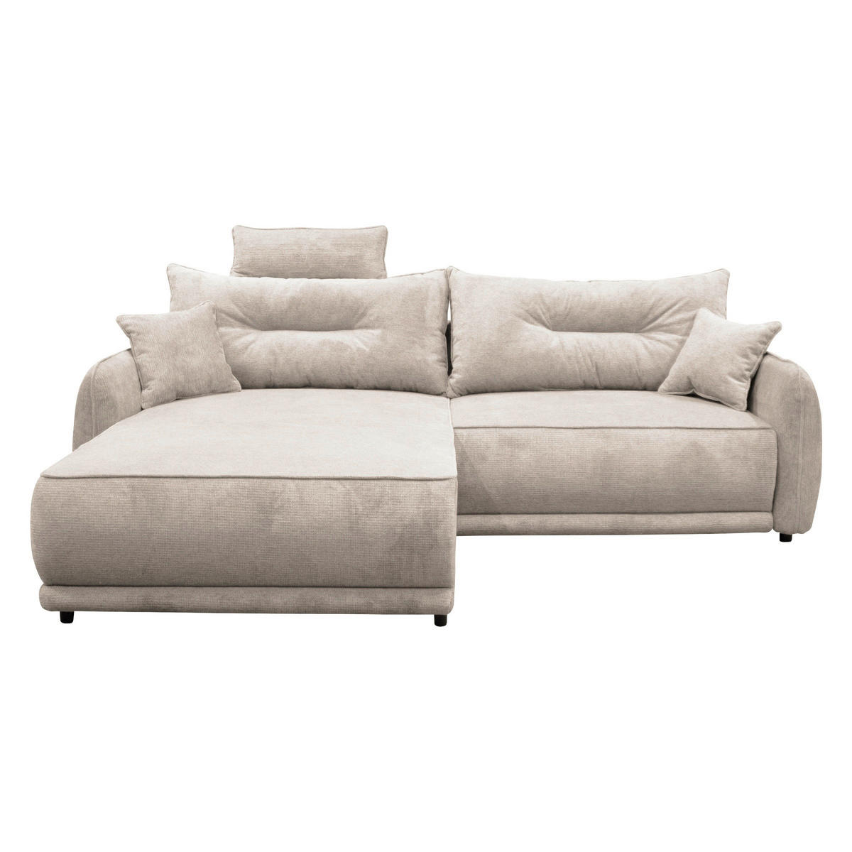 ECKSOFA  FRESH Beige Struktur  - Beige/Schwarz, Design, Kunststoff/Textil (195/264cm) - MID.YOU