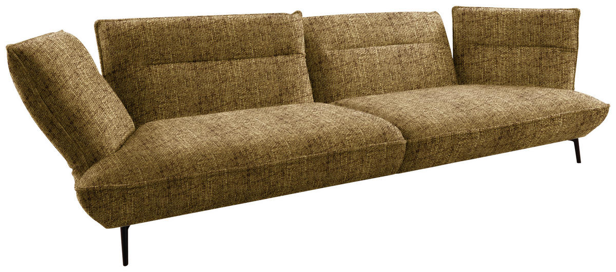 MEGASOFA in Flachgewebe Gelb, Grün  - Gelb/Schwarz, Design, Holzwerkstoff/Textil (339/92/99cm) - Moderano