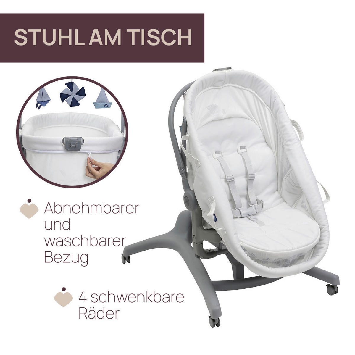 STUBENWAGEN BABY HUG PRO  Creme  - Creme, Basics (85/60/88-122cm) - Chicco