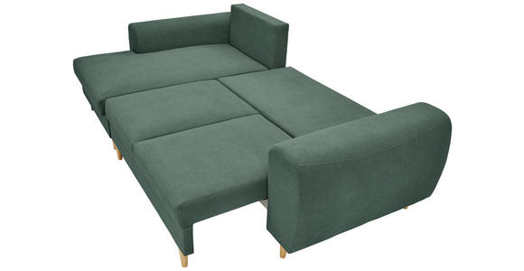 ECKSOFA in Webstoff Grün  - Naturfarben/Grün, KONVENTIONELL, Holz/Textil (145/250cm) - Carryhome