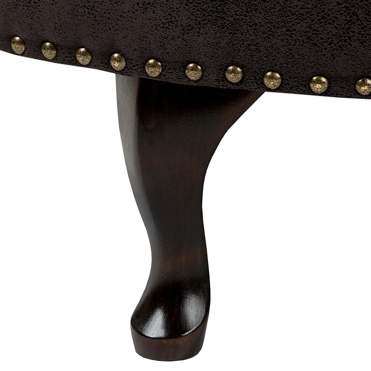 HOCKER Pako Lederlook Schwarz  - Schwarz/Braun, Design, Holz/Textil (80/45/80cm) - Livetastic