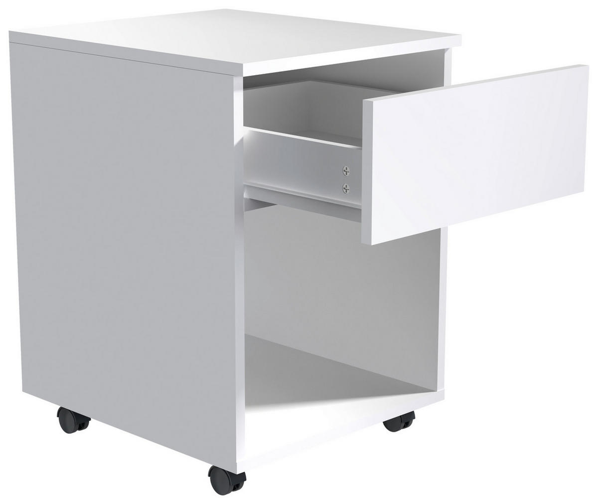 ROLLCONTAINER 39/55/45 cm  - Weiss, Modern, Holzwerkstoff/Kunststoff (39/55/45cm) - MID.YOU