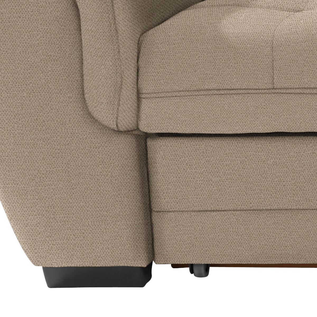 HÖRNSOFFA i vävt tyg ljusbrun  - ljusbrun/mörkbrun, Klassisk, textil/plast (251/183cm) - Livetastic