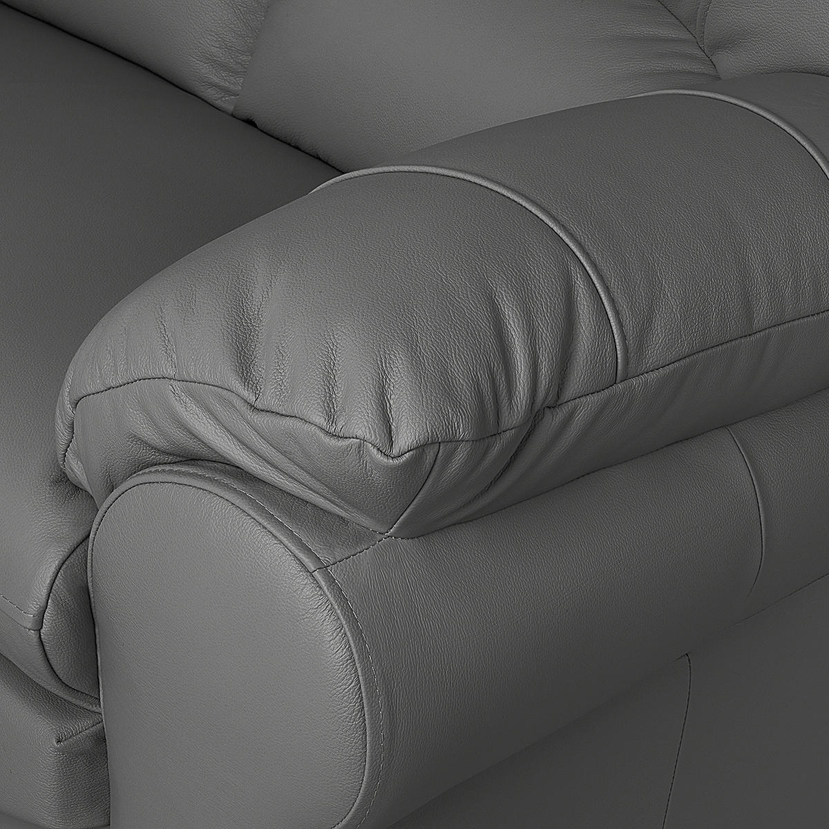 2-SITZER-SOFA in Echtleder Anthrazit  - Anthrazit/Schwarz, Design, Leder/Kunststoff (150/92/85cm) - Livetastic