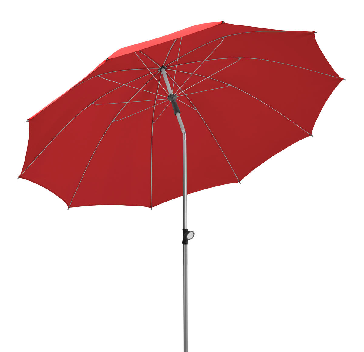 SONNENSCHIRM   - Silberfarben/Rot, Basics, Textil/Metall (220/231/220cm) - Schneider