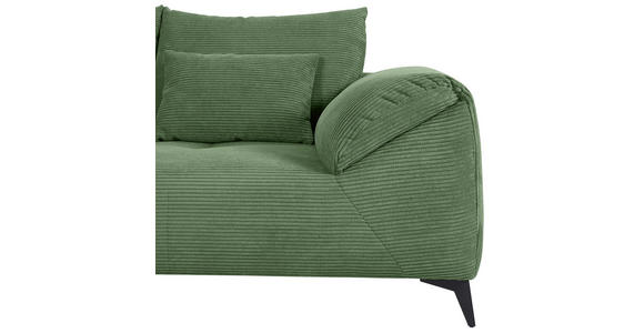 ECKSOFA  in Cord Olivgrün  176/311 cm  - Schwarz/Olivgrün, KONVENTIONELL, Textil/Metall (176/311cm) - Carryhome