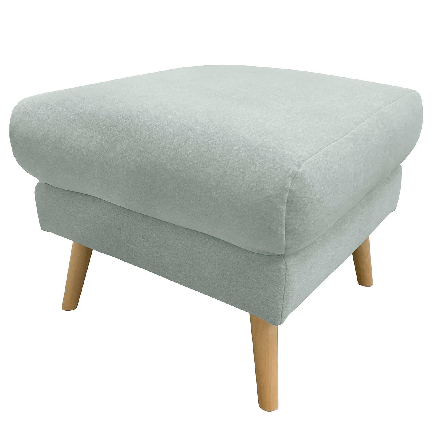 HOCKER Webstoff Hellblau  - Buchefarben/Hellblau, Design, Holz/Textil (61/49/65cm) - Livetastic