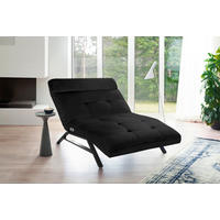 RELAXLIEGE in Mikrofaser Schwarz  - Schwarz, Design, Textil/Metall (120/54-113/158-198cm) - Pure Home Lifestyle