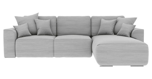 ECKSOFA Grau Cord  - Chromfarben/Grau, KONVENTIONELL, Kunststoff/Textil (293/195cm) - Carryhome