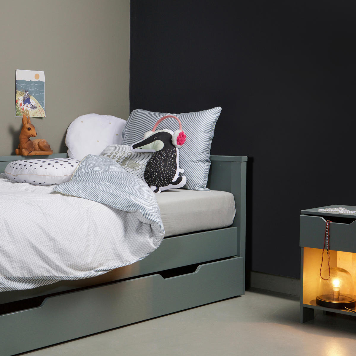 BETT 90/200 cm  in Jadegrün  - Jadegrün, Basics, Holz (90/200cm) - MID.YOU