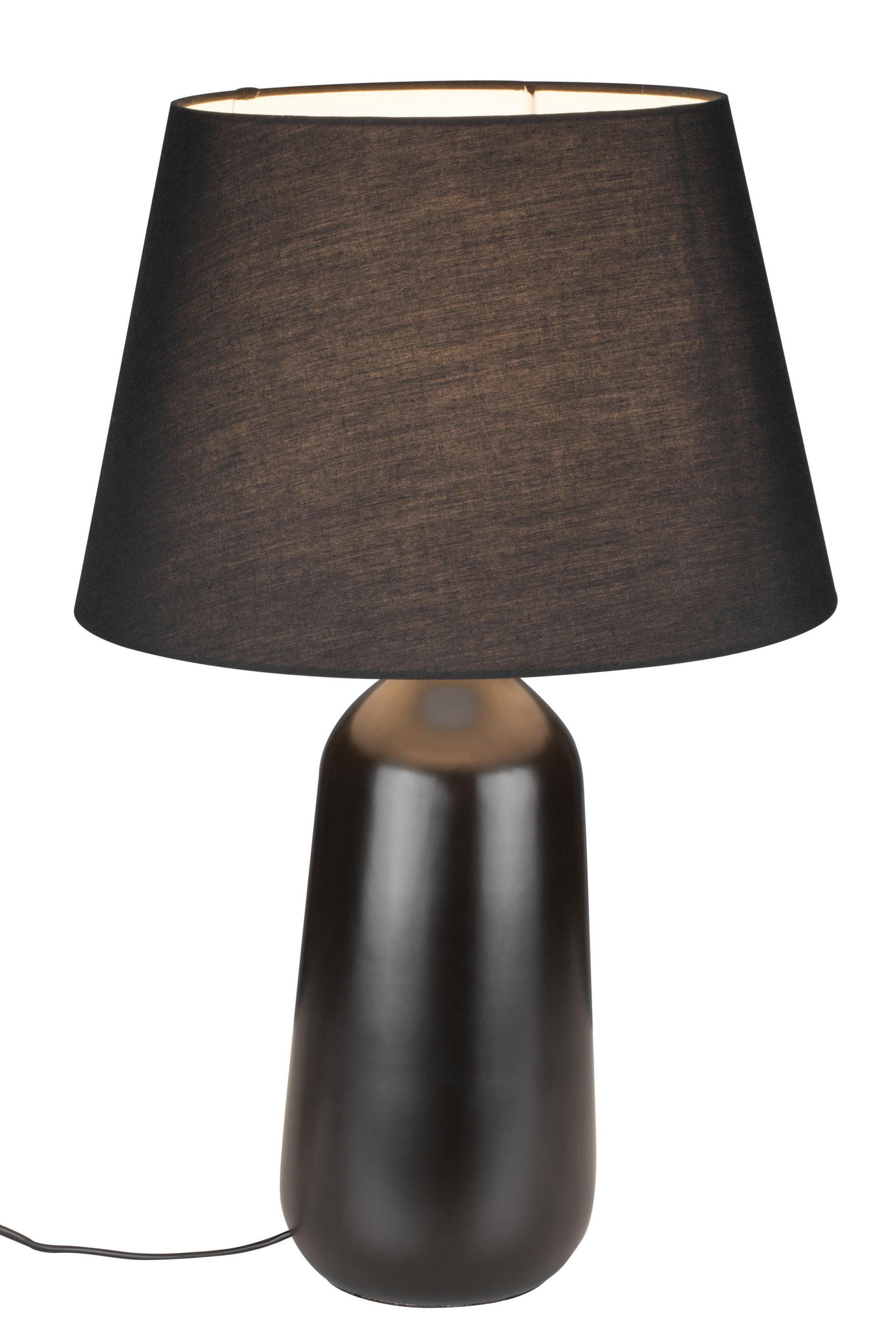 TISCHLEUCHTE 35/54,5 cm   - Schwarz, LIFESTYLE, Keramik/Textil (35/54,5cm) - Marama