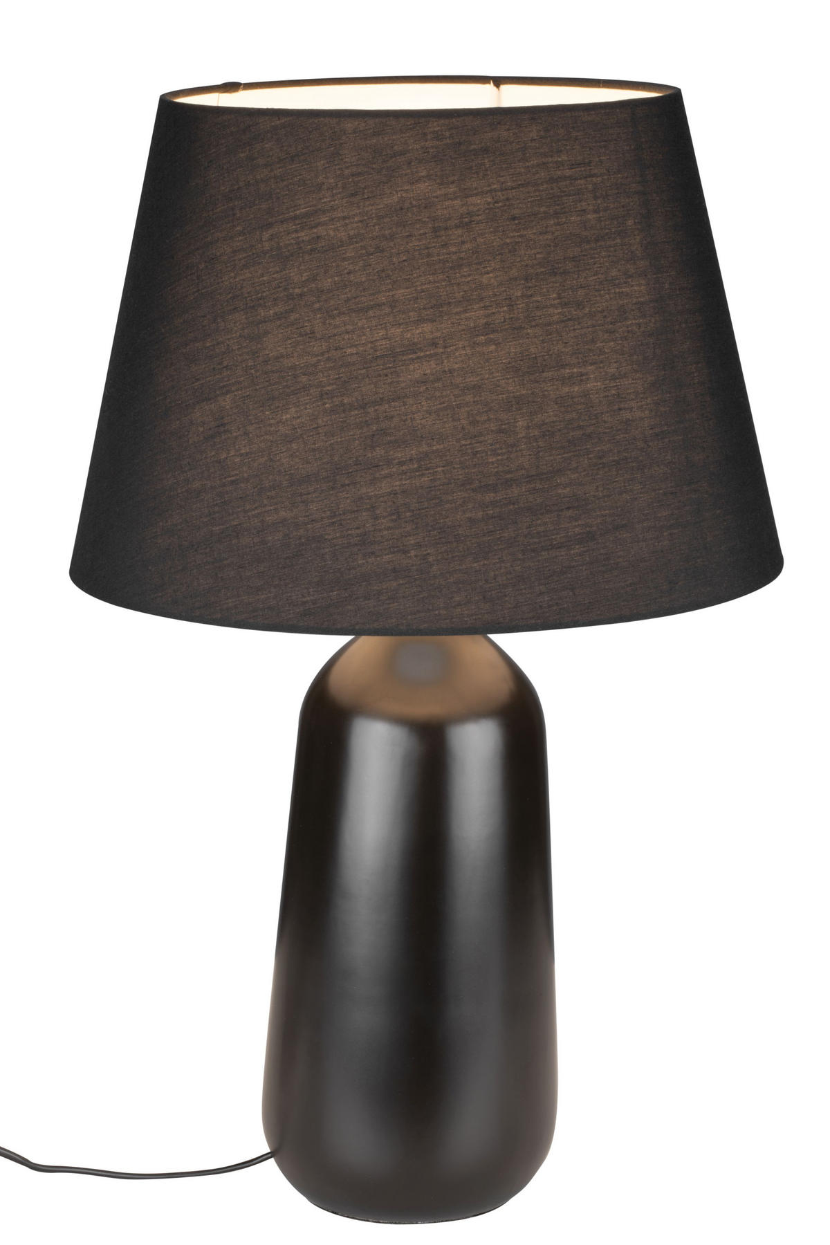 TISCHLEUCHTE 35/54,5 cm   - Schwarz, LIFESTYLE, Keramik/Textil (35/54,5cm) - Marama